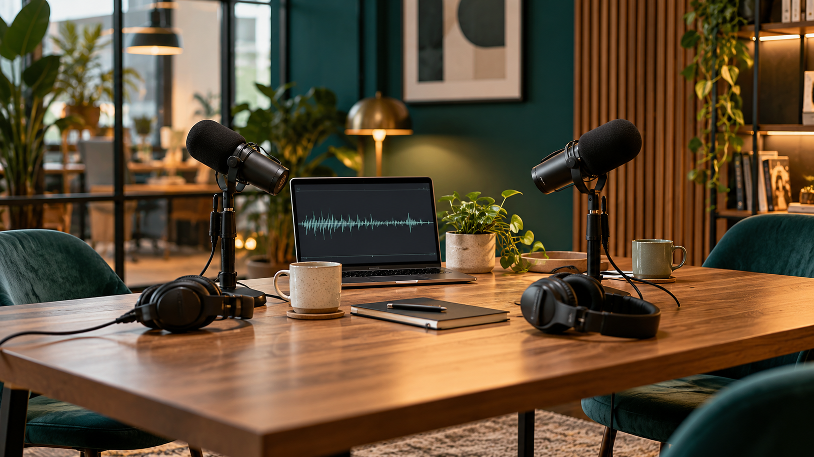 Studio de podcast illustratif